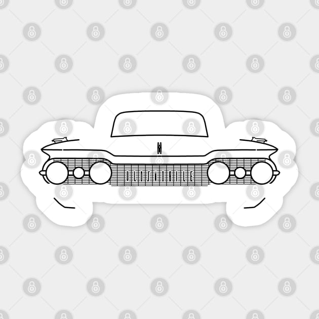 Oldsmobile 88 classic car black outline graphic Sticker by soitwouldseem